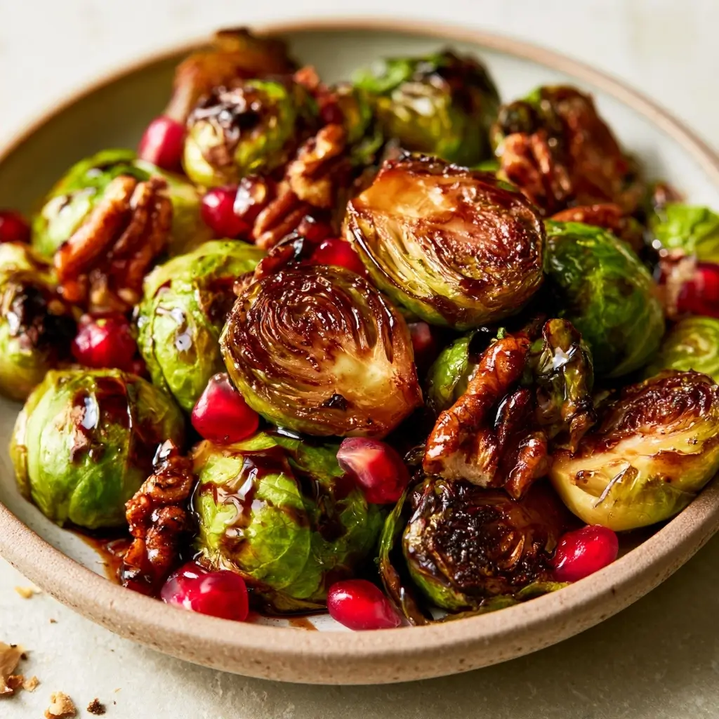 Maple Balsamic Roasted Brussels Sprouts | Thanksgiving Side Dishes