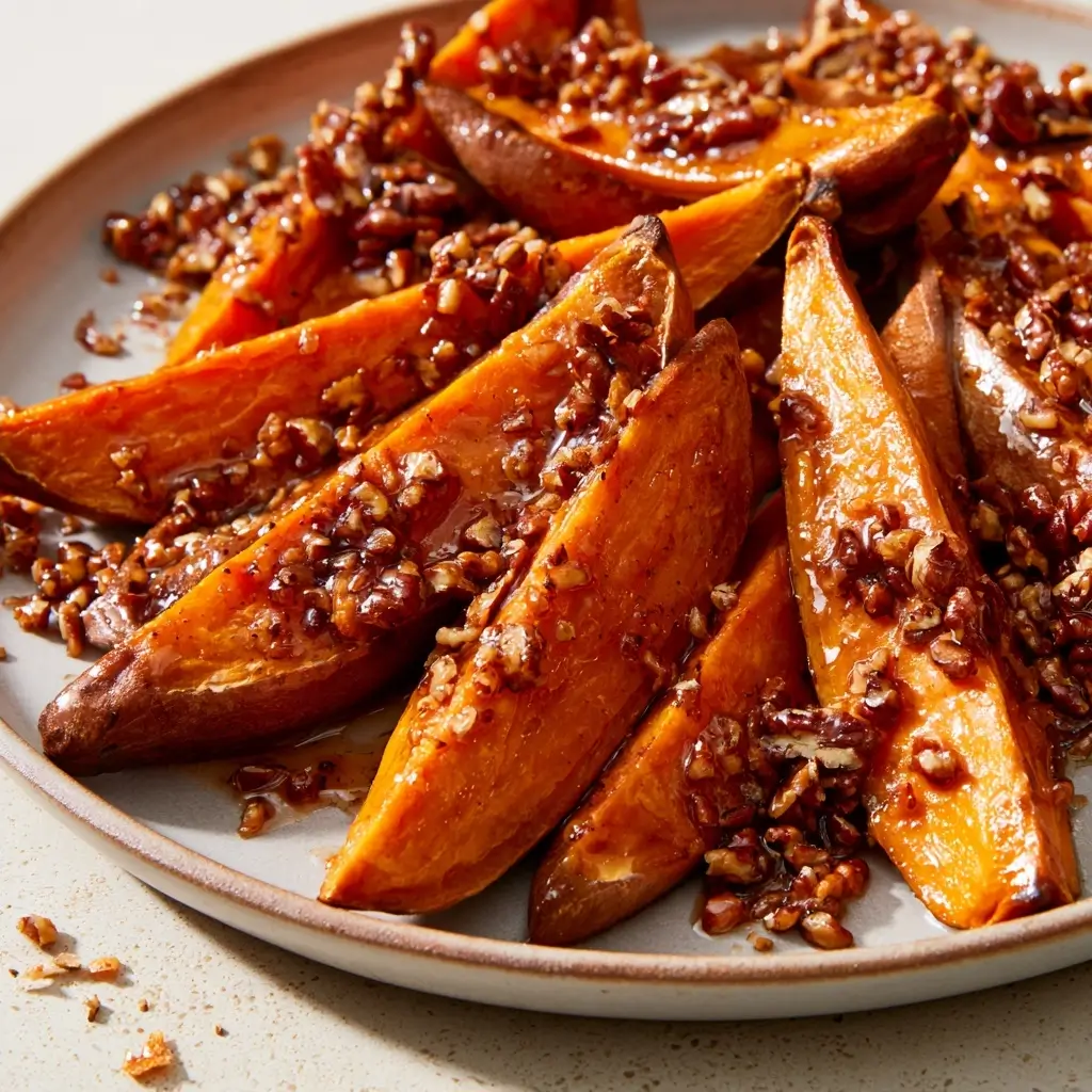 Maple Pecan Roasted Sweet Potatoes