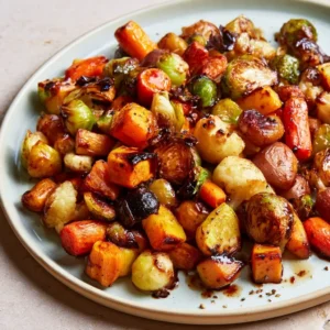 Roasted Autumn Vegetables With Balsamic Glaze Fall Side Dish