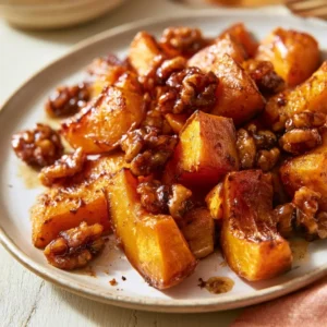 Roasted Butternut Squash With Candied Walnuts