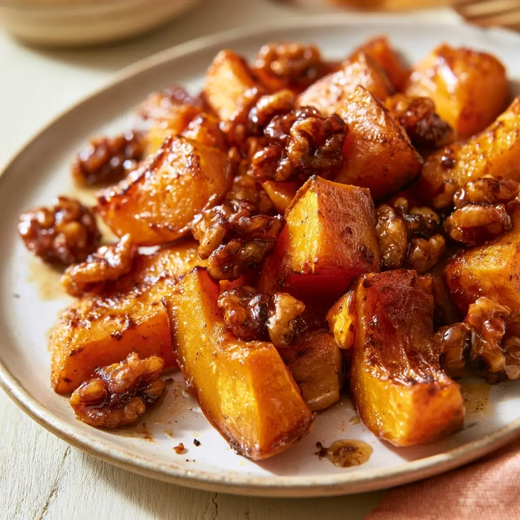 Roasted Butternut Squash With Candied Walnuts