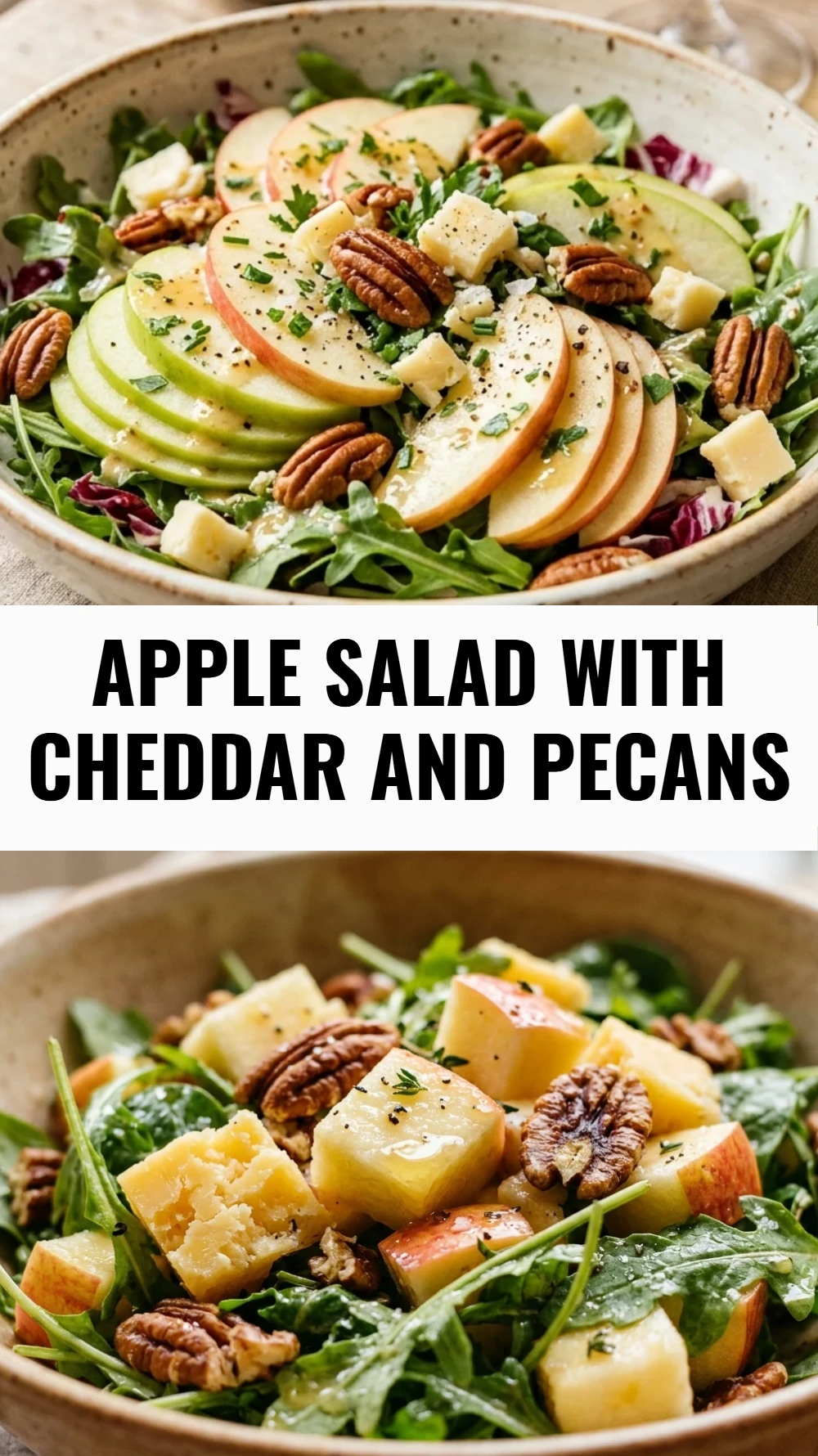 Apple Salad with Cheddar and Pecans