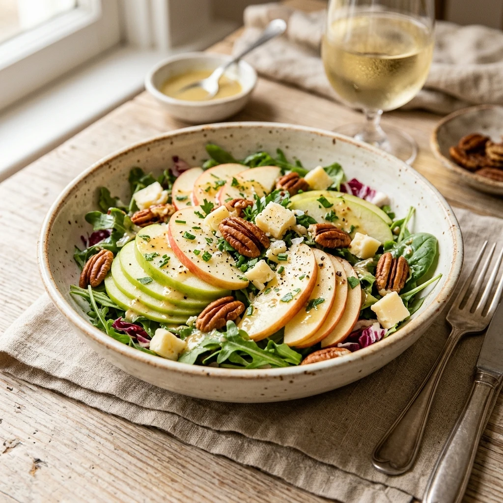 Apple Salad with Cheddar and Pecans
