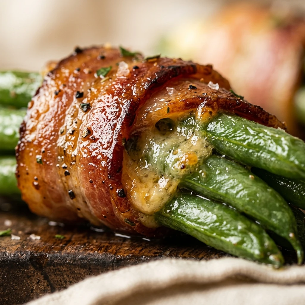 Cheesy Bacon-Wrapped Green Bean Bundles