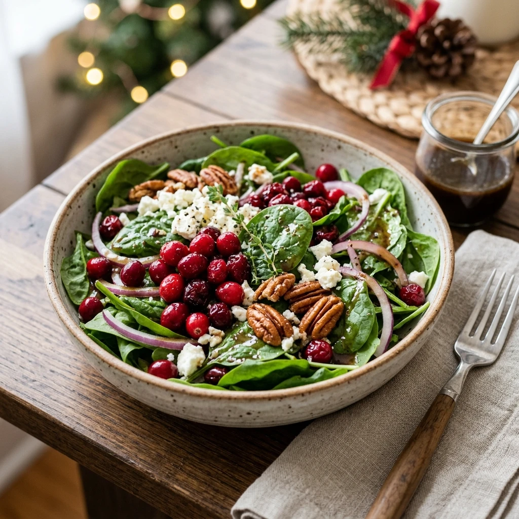 Christmas Cranberry Spinach Salad