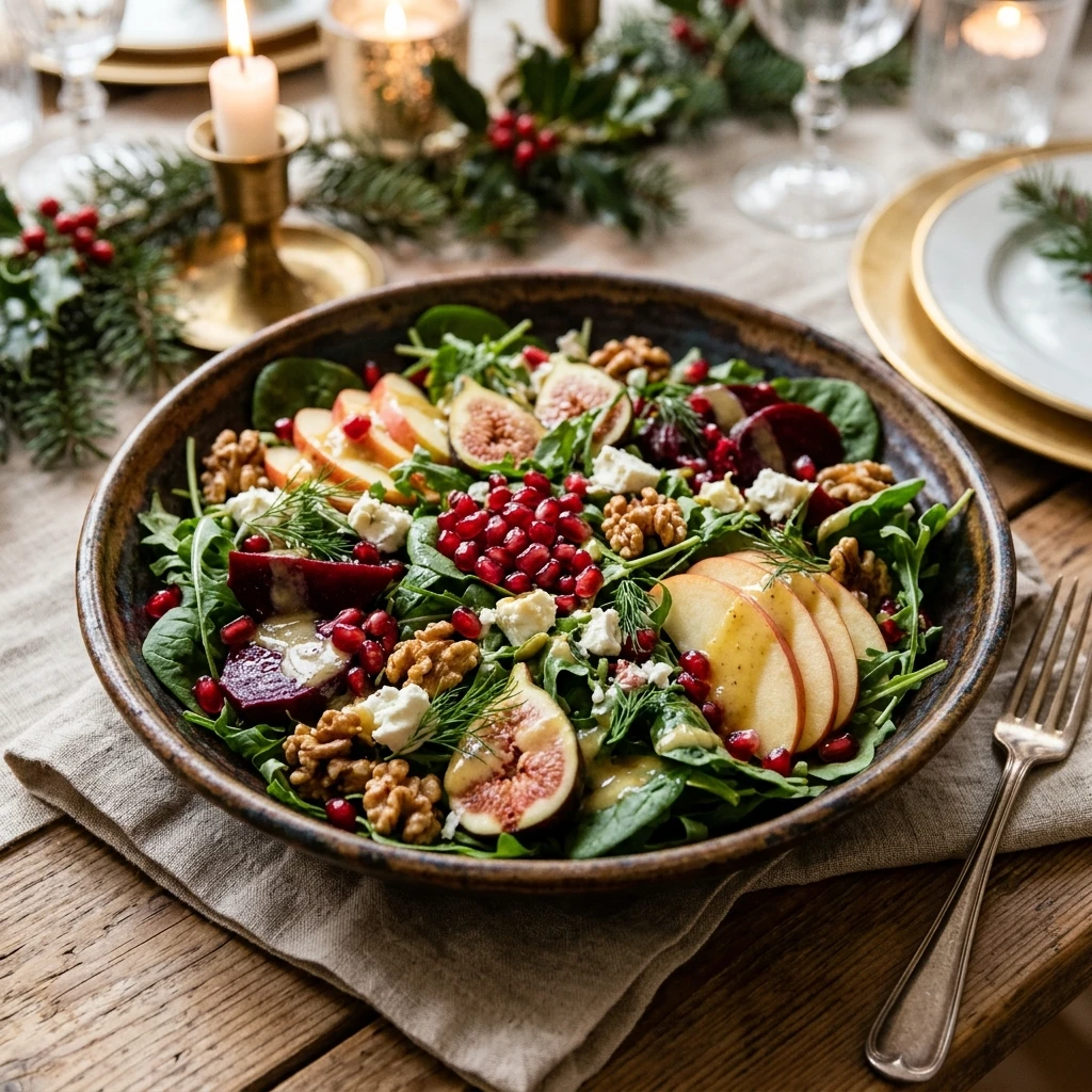 Christmas Salad with Honey Mustard Dressing