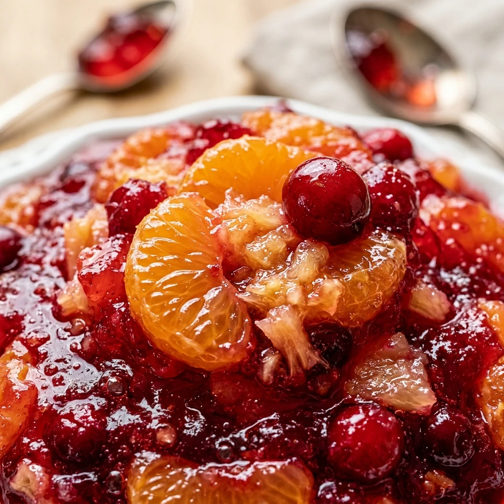 Cranberry Jello Salad with Mandarins and Pineapple