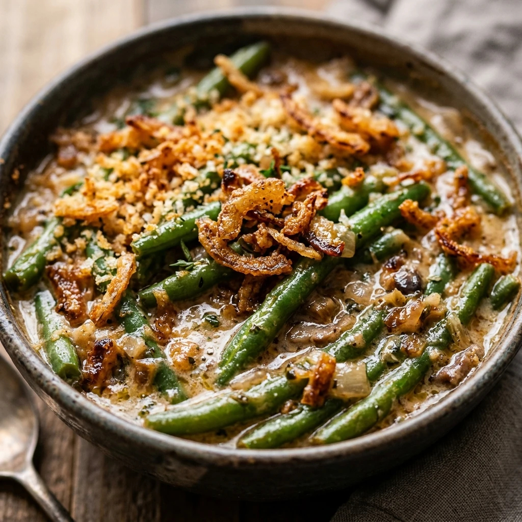 Creamy Vegan Green Bean Casserole