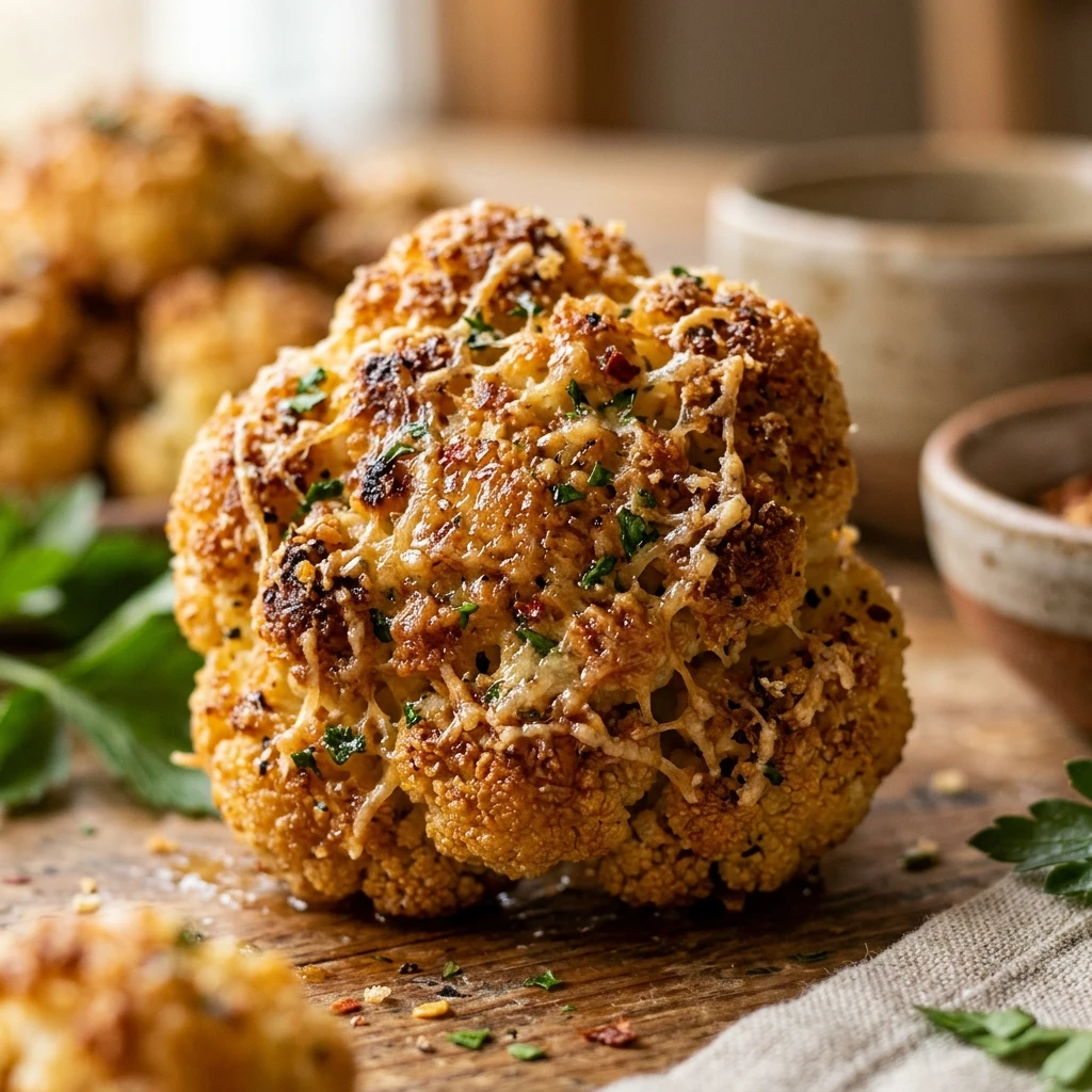 Crispy Parmesan Cauliflower Bites