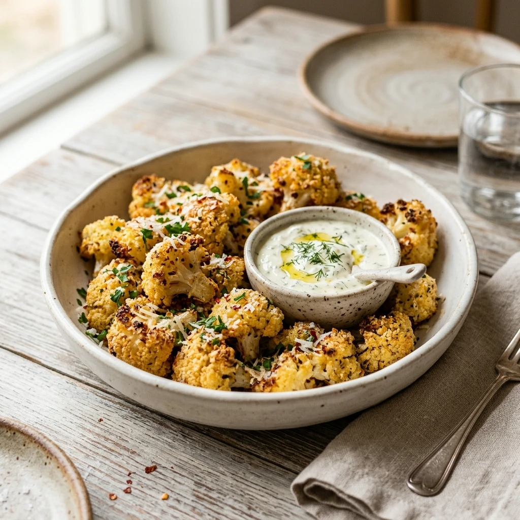 Crispy Parmesan Cauliflower Bites