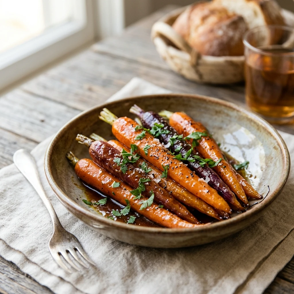 Easy Honey Garlic Butter Roasted Carrots