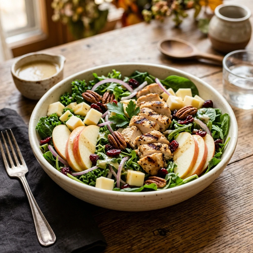 Fall Apple Cheddar Chicken Chopped Salad