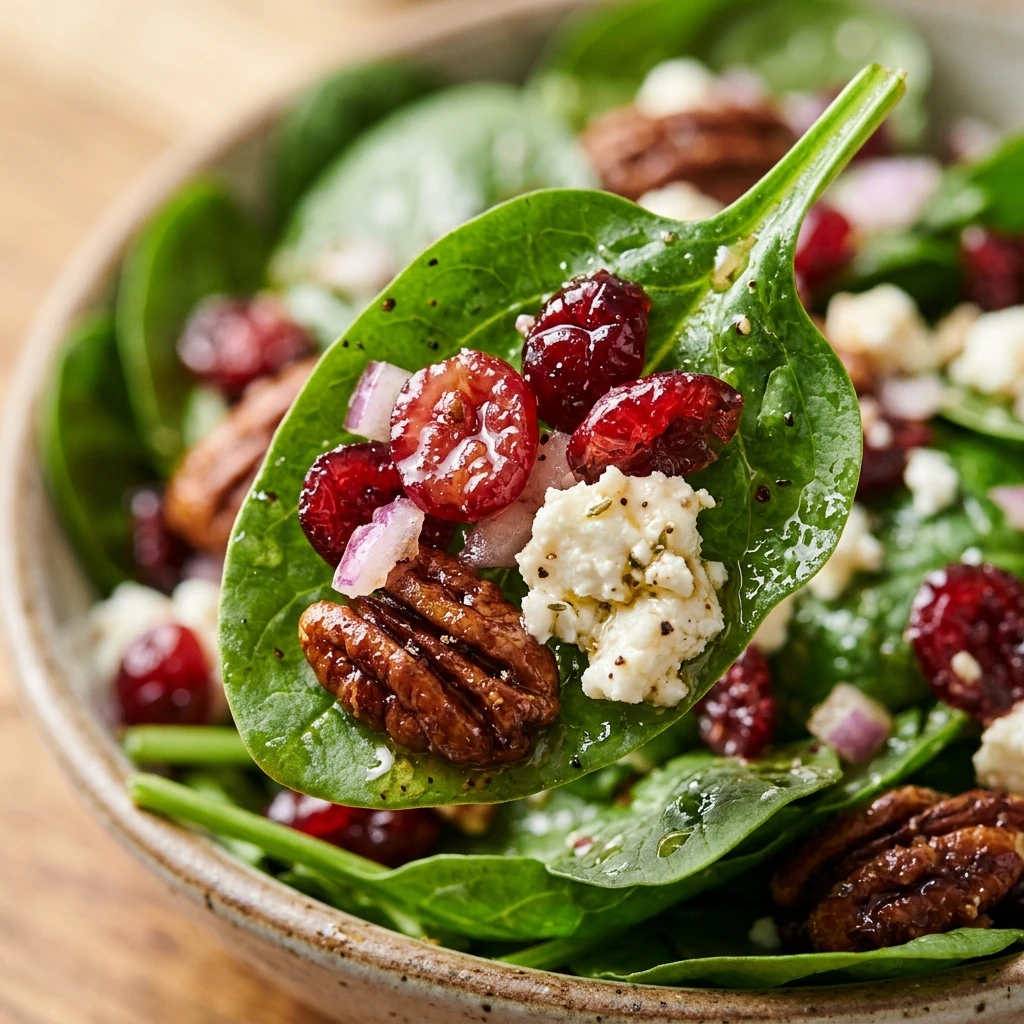 Festive Spinach Cranberry Salad