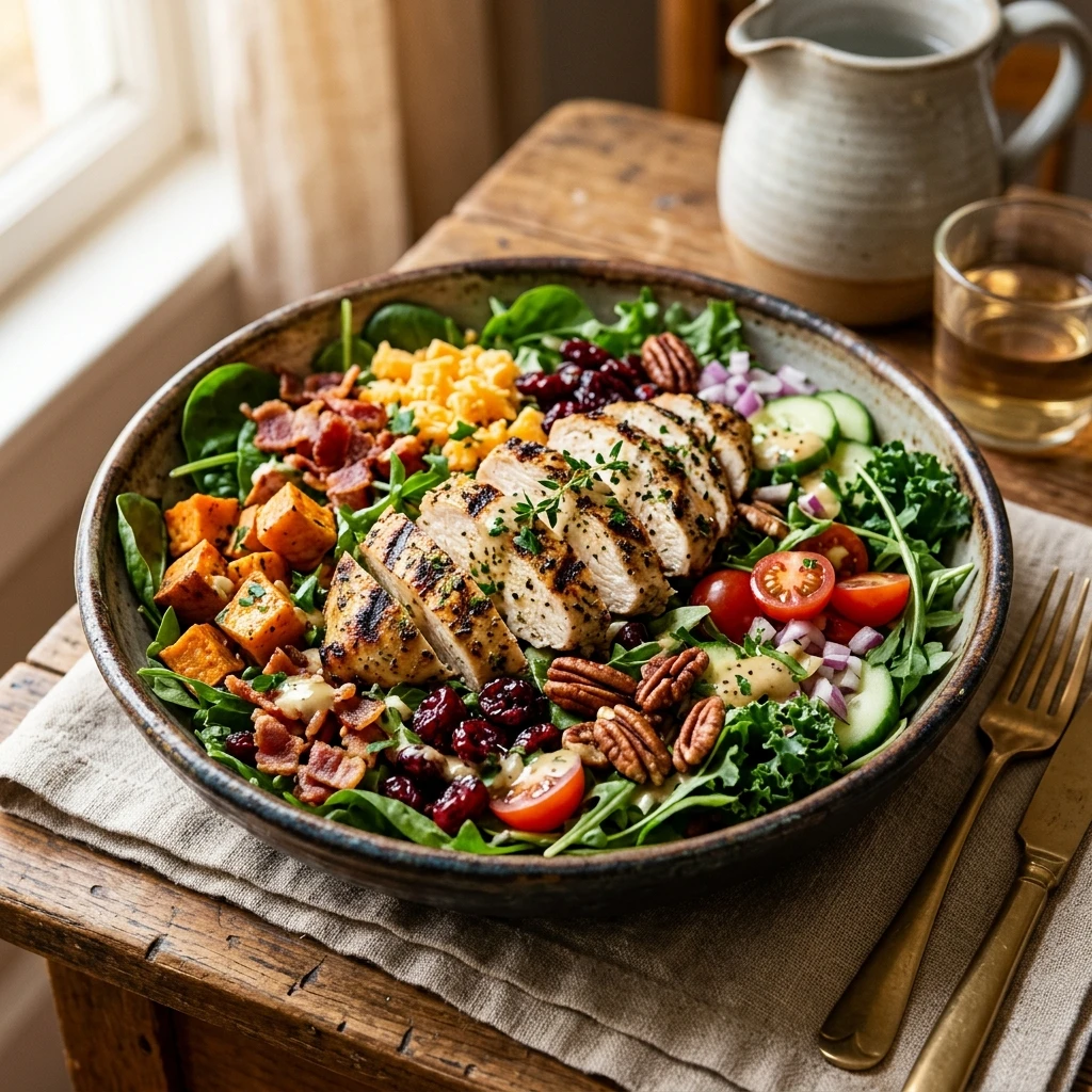 High Protein Fall Chicken Chopped Salad