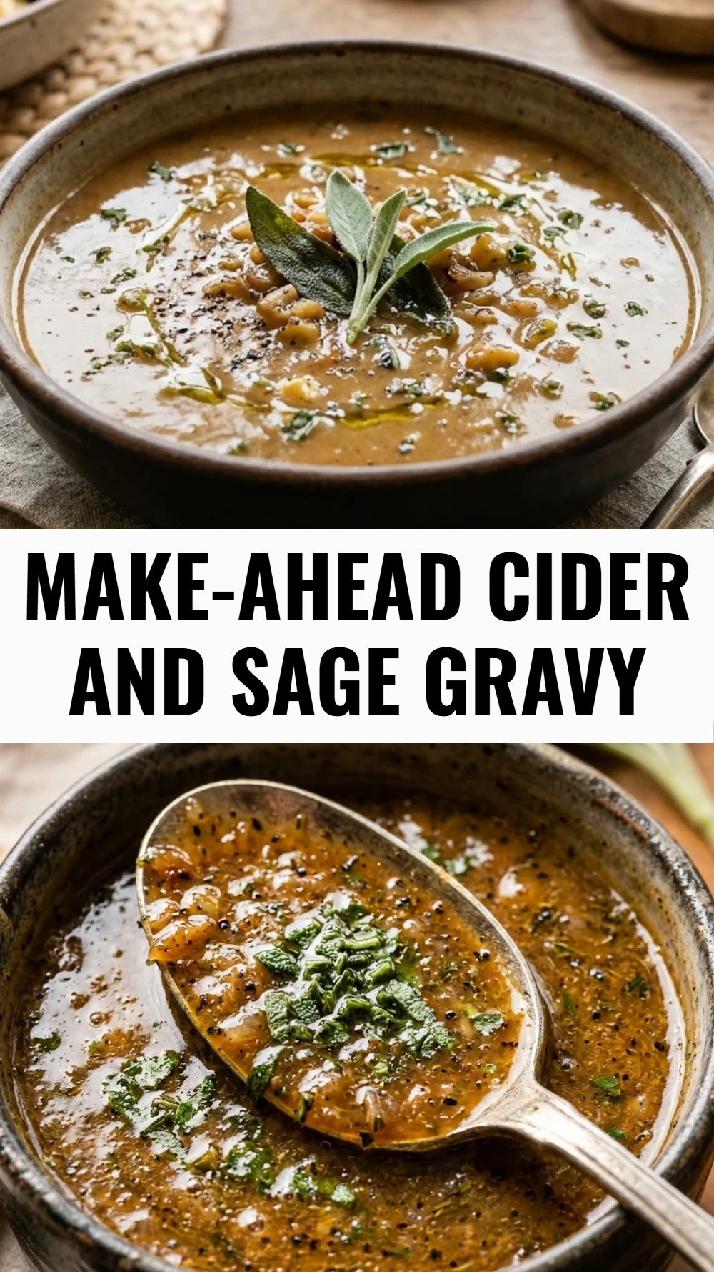 Make-Ahead Cider and Sage Gravy