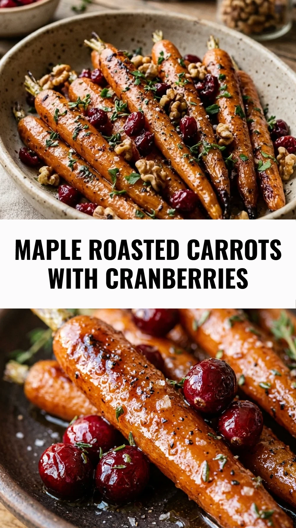 Maple Roasted Carrots with Cranberries