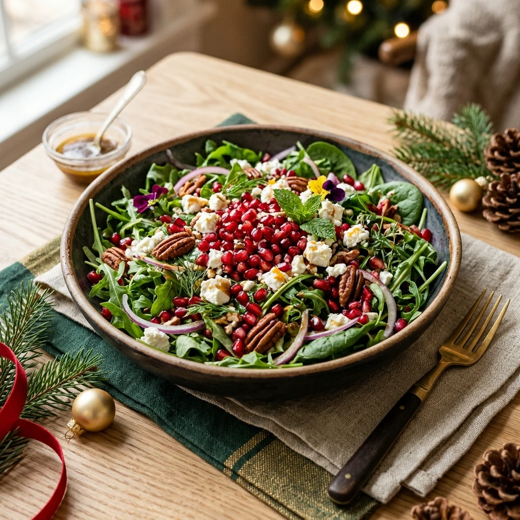 Pomegranate Feta Christmas Salad