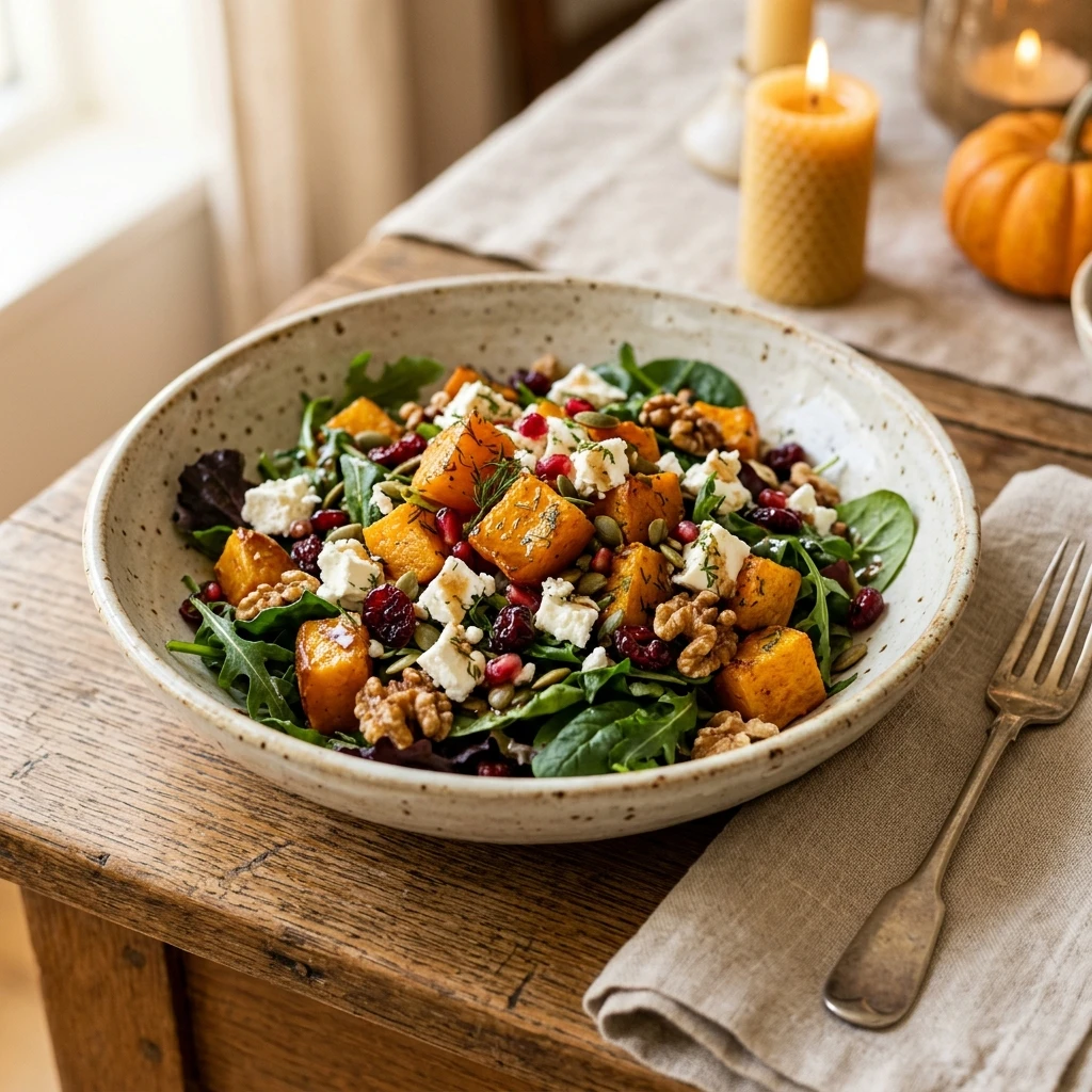 Pumpkin Feta Salad for Thanksgiving