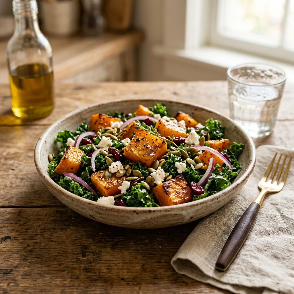 Roasted Butternut Squash and Kale Salad
