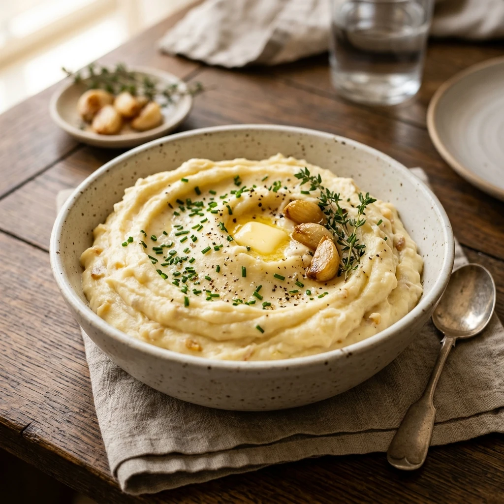 Roasted Garlic Mascarpone Mashed Potatoes