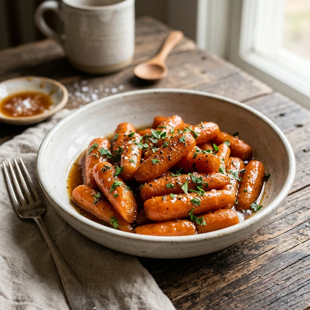 Slow Cooker Maple & Brown Sugar Glazed Carrots