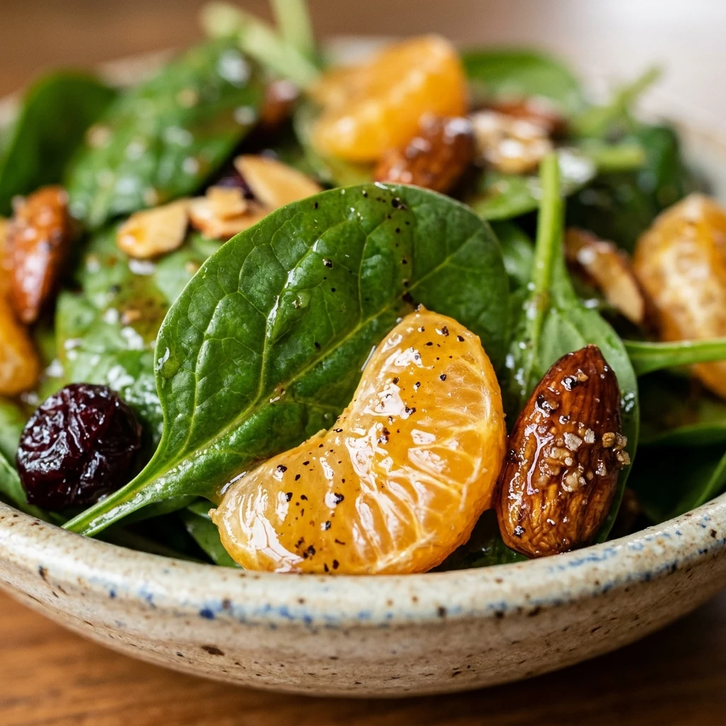 Spinach Mandarin Salad with Honey Balsamic Dressing
